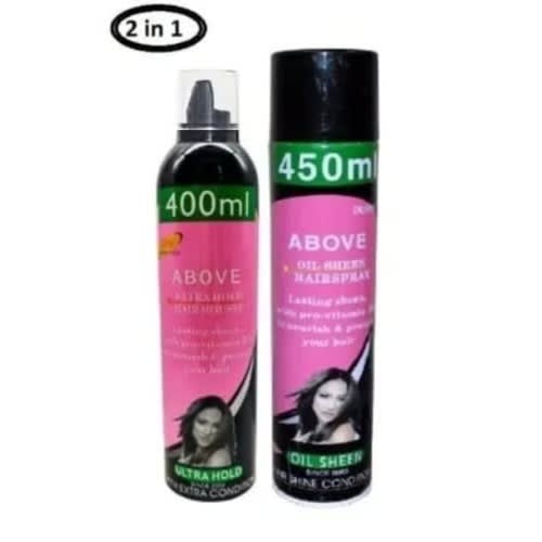 Above Ultra Hold Hair Mousse And Oil Sheen Hair Spray - 400ml + 450ml