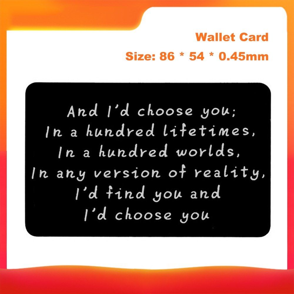 Engraved Wallet Insert Personalized Metal Wallet Card Gifts
