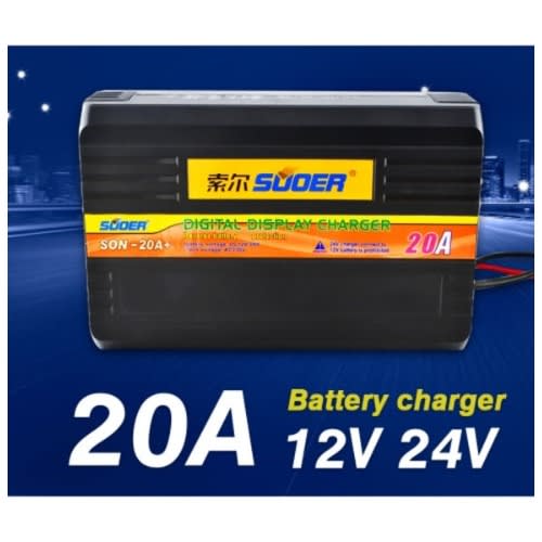 Digital Display Battery Charger - 20a - 12v/24v