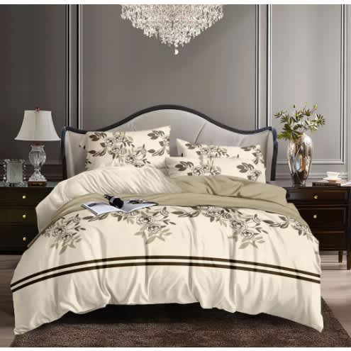 6 Sets Of Complete Duvet Sets With Fluffy Fibre-white And Black Color