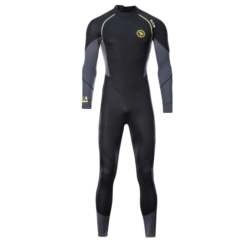1Pcs Mens Adults 1.5mm Neoprene Diving Suit Full One-piece Wetsuit With Zipper Swim Long Sleeve Cold-proof Wet Suit Kayak Surf Black