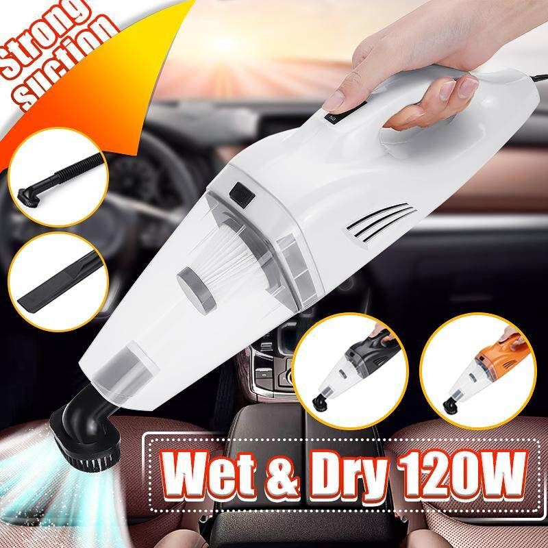 12V 100W White HEPA Car Vacuum Cleaner Kit Hand Held Dry Wet Portable White (white)