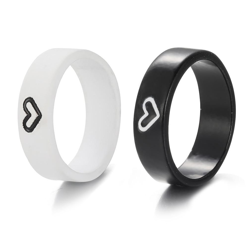 Simple couple ring male and female ring combination inswind network celebrity love couple ring Valentine's Day gift