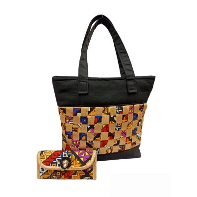 Handmade Ankara Tote Bag With Matching Wallet