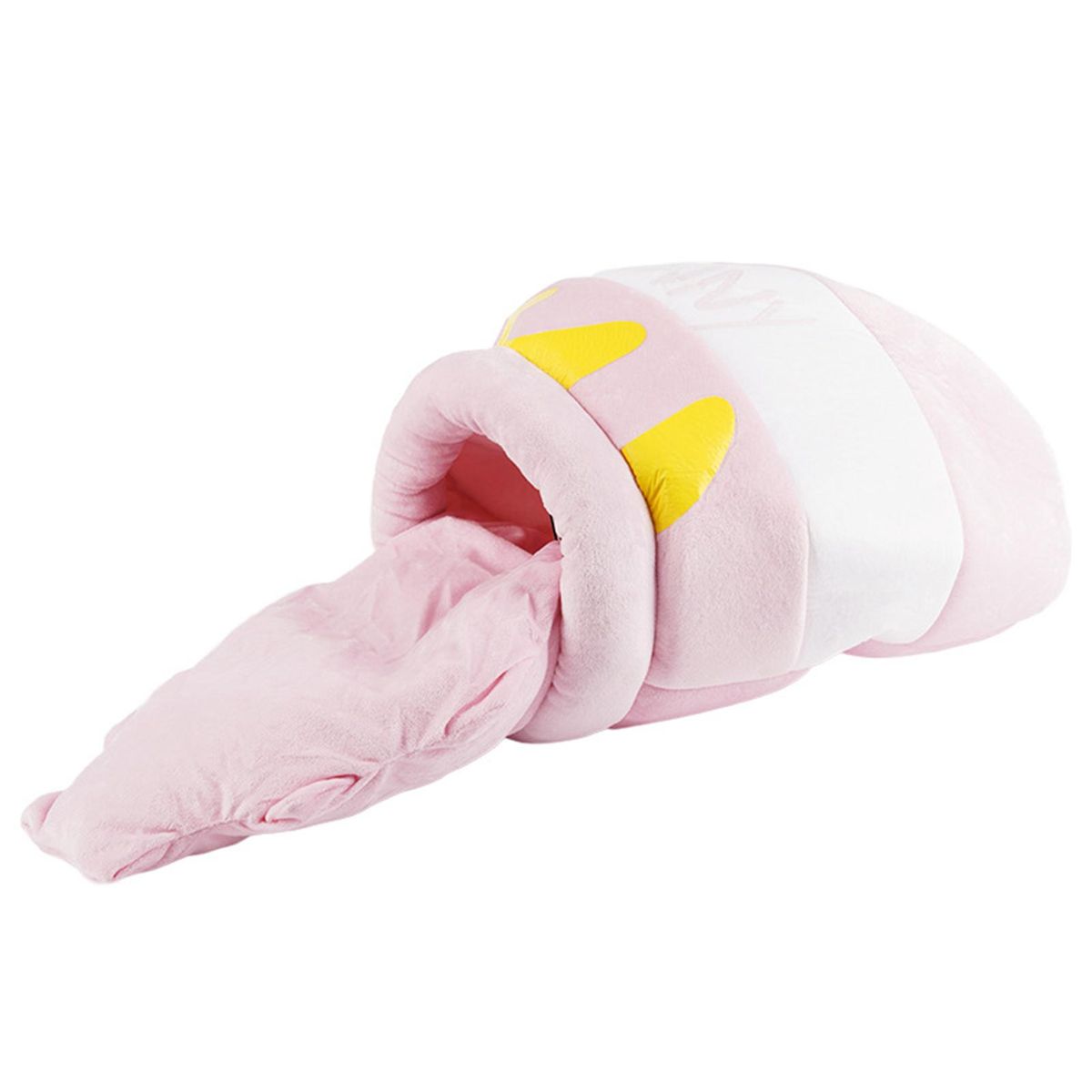 Cat Kennel Honey Pot Shape Dog Cat Plush Cozy Cave Bed Pink