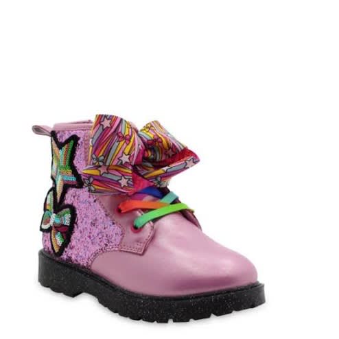 Nickelodeon Sequin Stars & Bow Ankle Boot- Pink