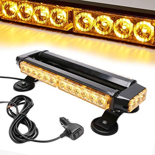 LEJX Amber 30 LEDs Safety Strobe Flashing Light Bar Double S