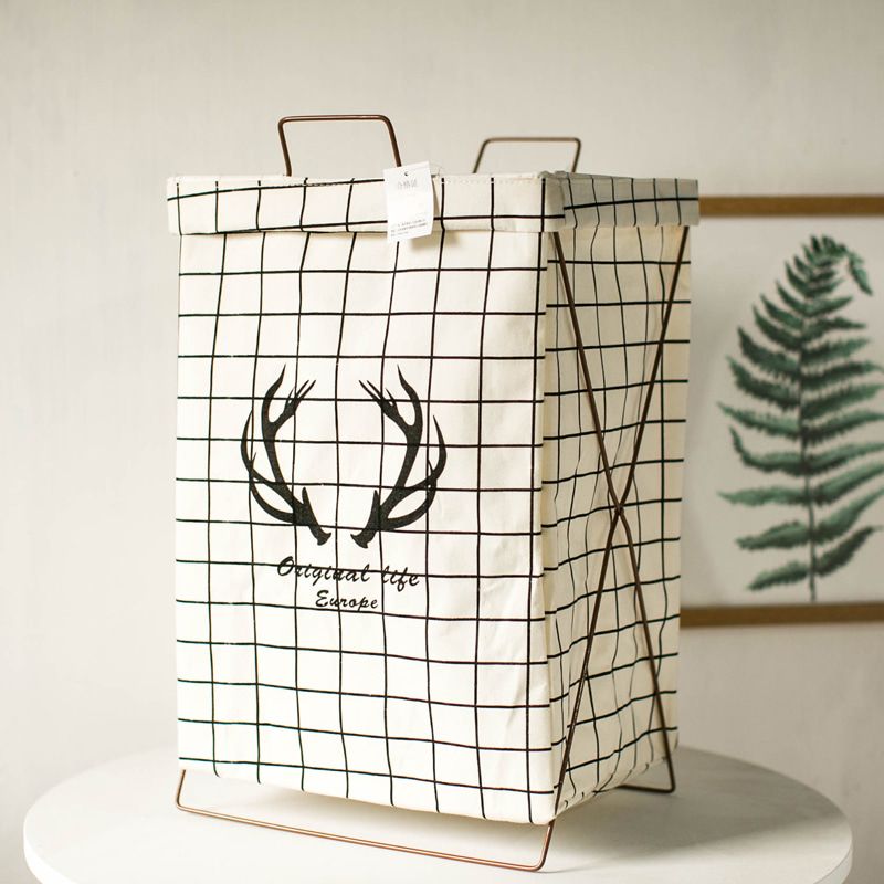 Foldable Waterproof Laundry Basket Clothes Hampers-White