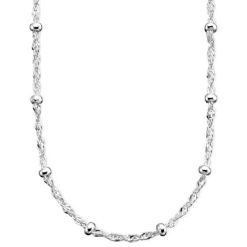 Bead Chain Necklace - 18 - Sterling Silver