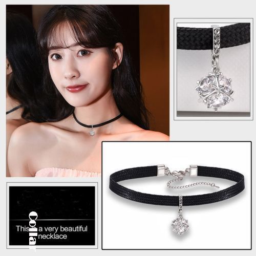 Ladies Necklace Black Neckband Clavicle Chain Women's Personality Choker C