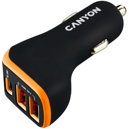 Car Charger C-08 2usb-a Blk/orang