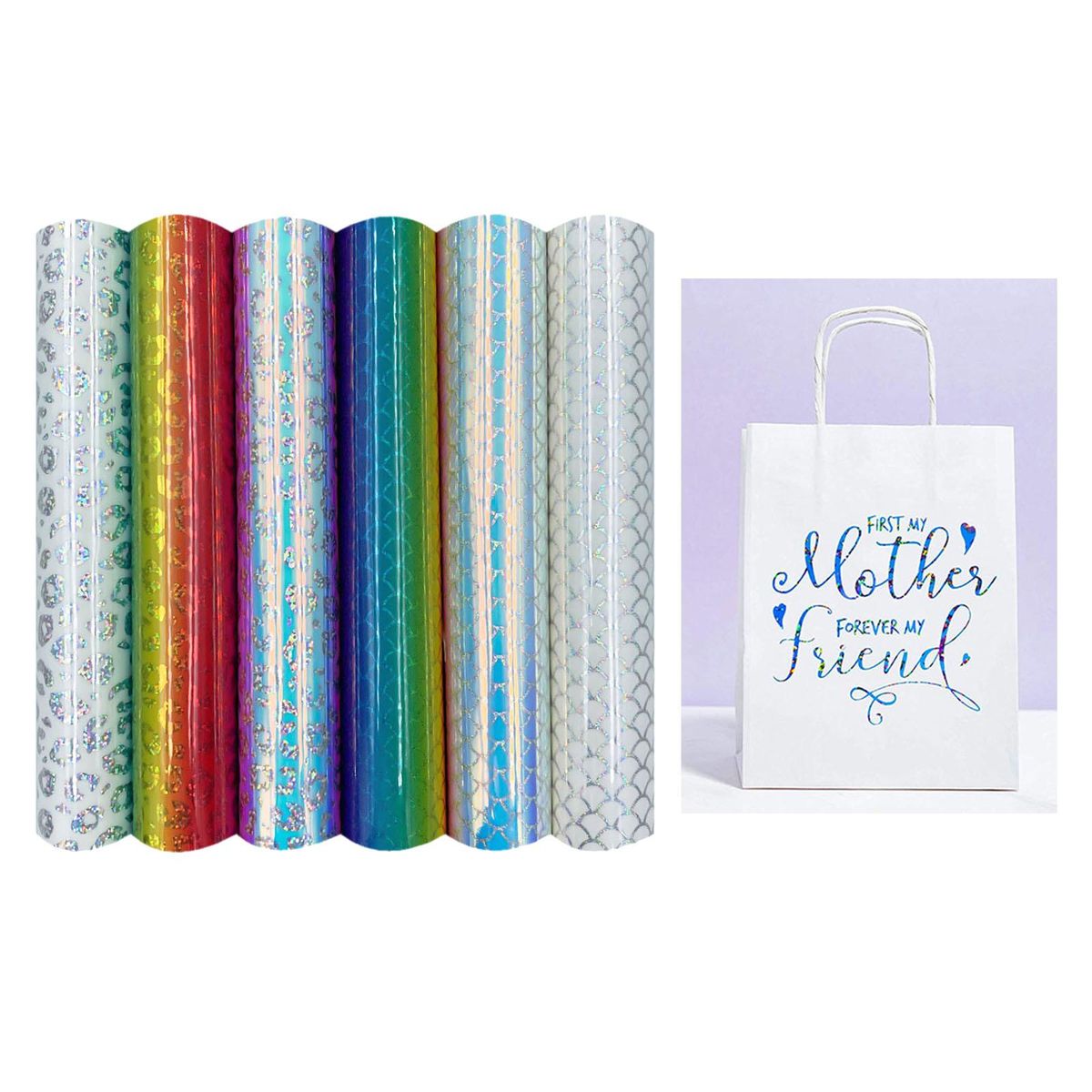 Holographic Rainbow Pattern HTV Adhesive For DIY