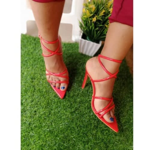 High-heel Pointed Pattern Sandals
