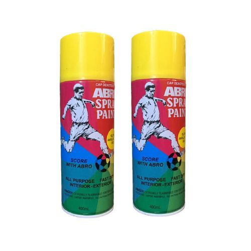 2 X Abro Aerosol Spray Paint Yellow