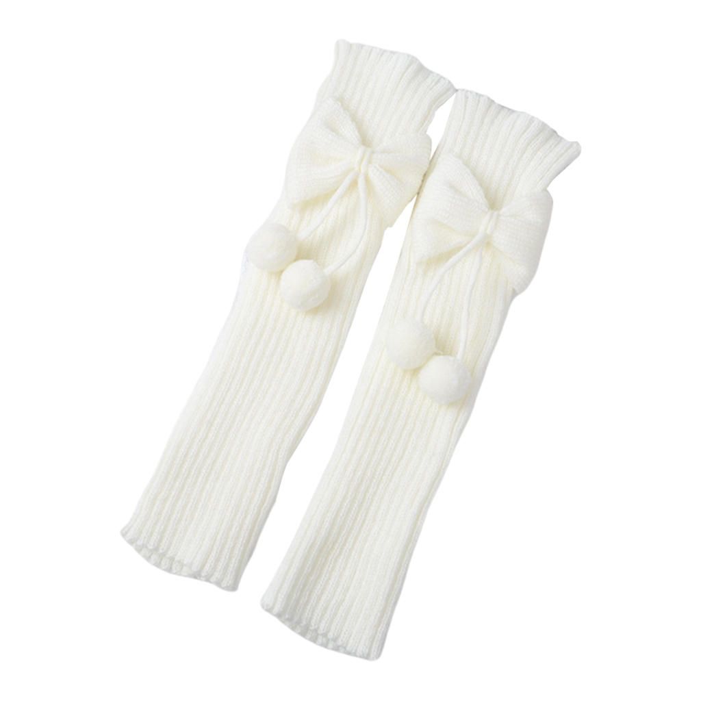 Japanese Style Women Girls Lolita Knitted Leg Warmers Socks White