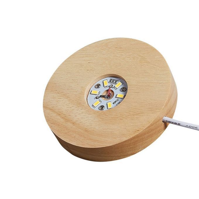 Light Base Wooden   Display For  Rystal Gl  Art Illuminated Base-warm Light-100*20mm