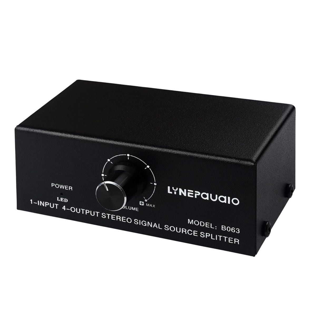 LYNEPAUAIO B063 1 in 4 out Audio Signal Distributor Stereo Signal Source Audio Splitter Lossless Output USB 5V Powered RCA Interface