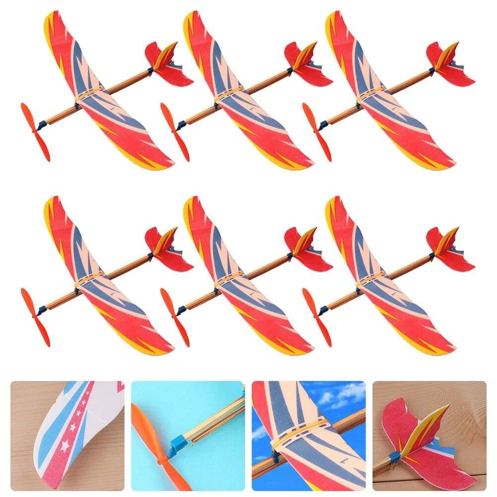 6 Pcs Airplane Model DIY Glider Aeroplane Kids Toys Children Planes Boys Handmade Educational Plaything Bulk