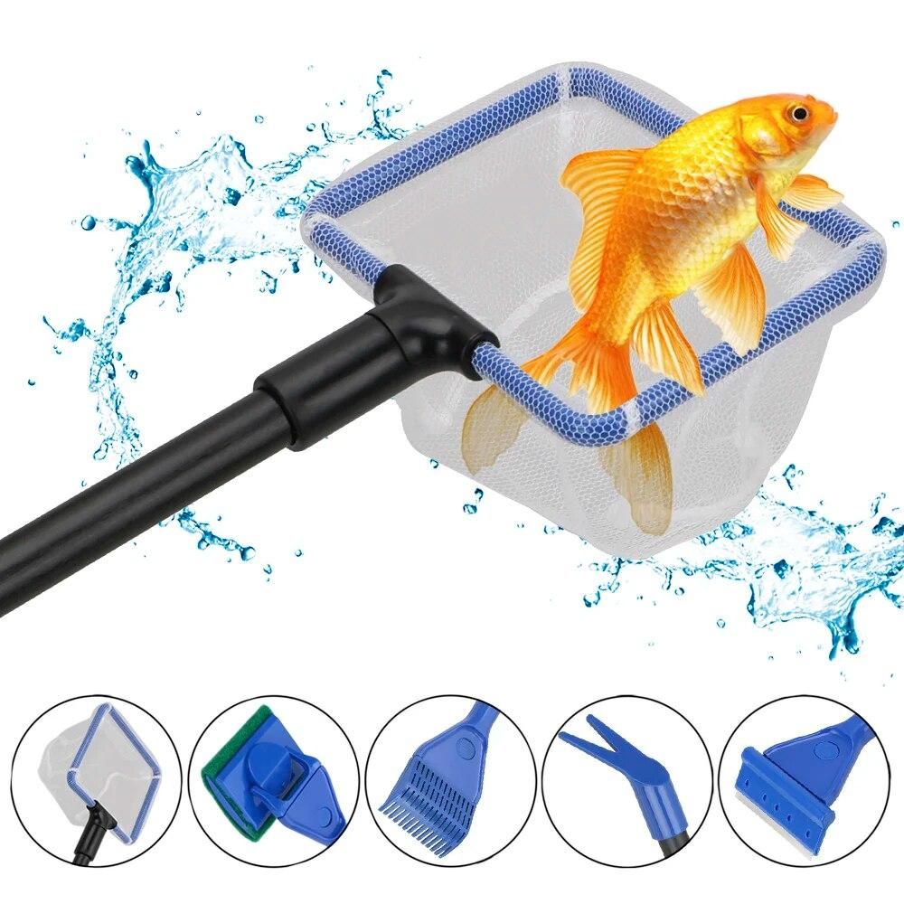 Aquarium Tank Clean Set  Aquarium Cleaning Tools  Adjustable Aquarium Cleaner 5 in 1