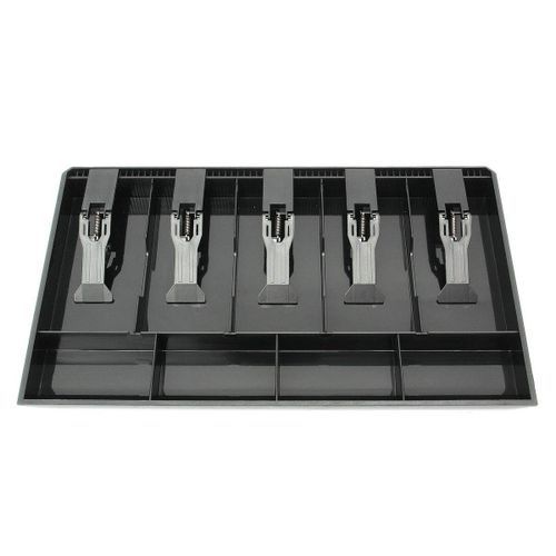 Cash Coin Register Replacement Money Drawer Storage Box With 5 Bill 4 Coin Trays Black