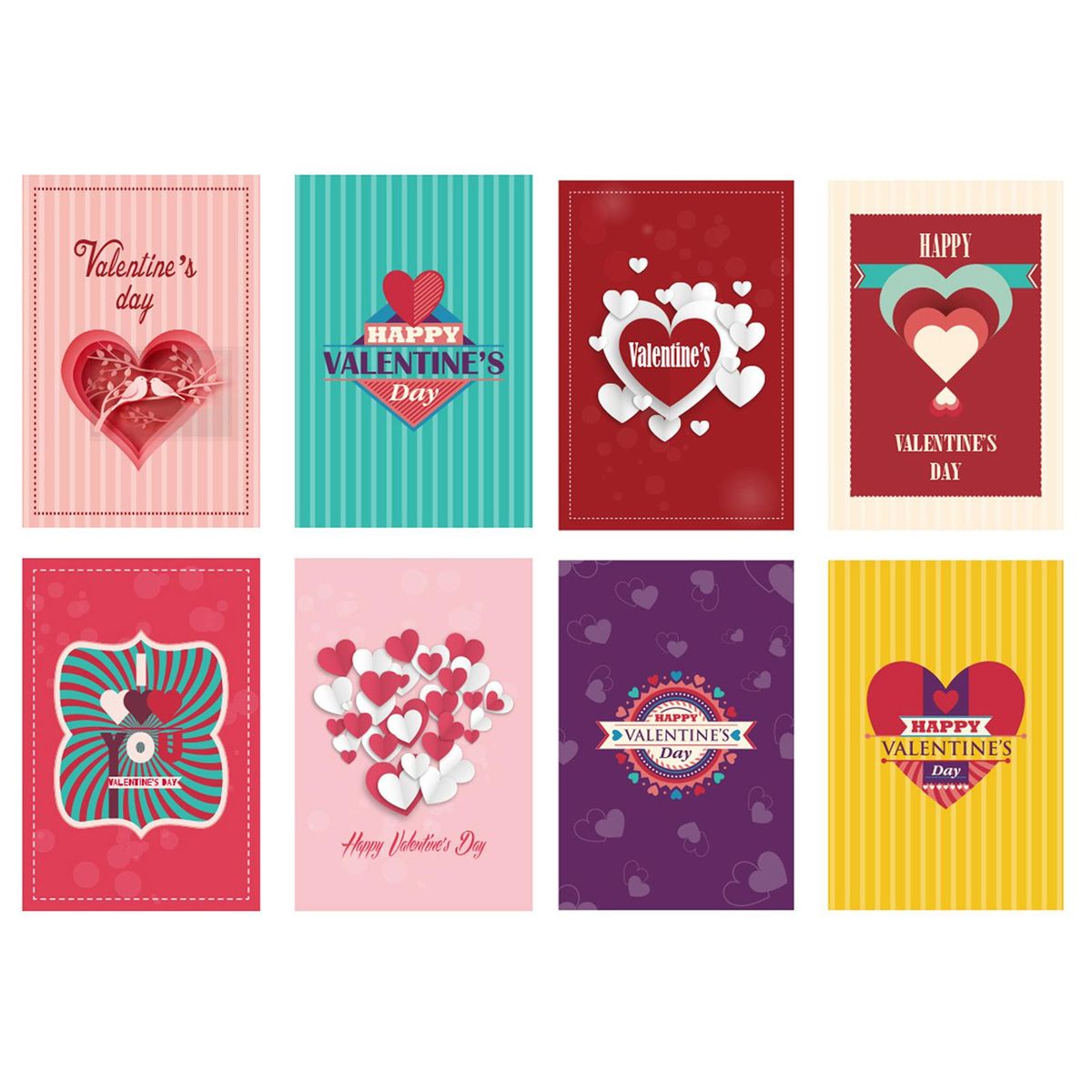8PcsSet Valentines Day Card Sincerest Wishes Valentines Day Holiday Card