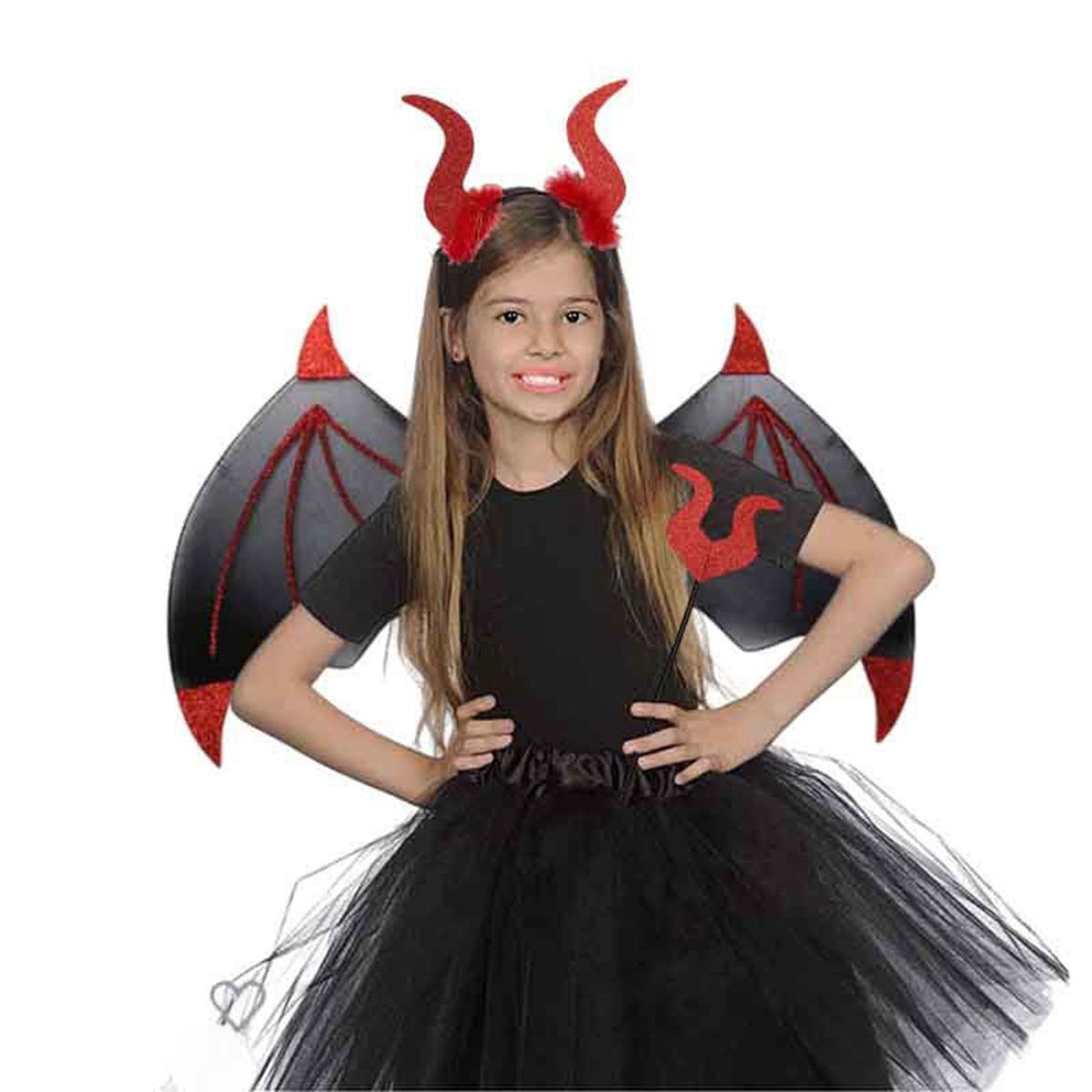Halloween Devil Costume Set With Devil  Men Women Red