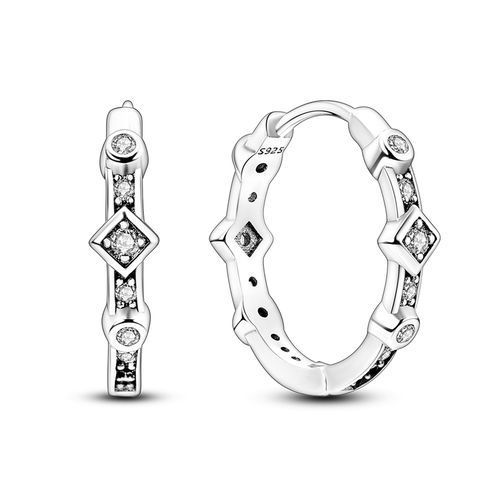 Classic  Earrings 925 Sterling Silver Colorful CZ Hoop Earrings For Women
