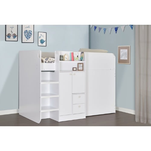 Single High Sleeper With Furniture Set - White