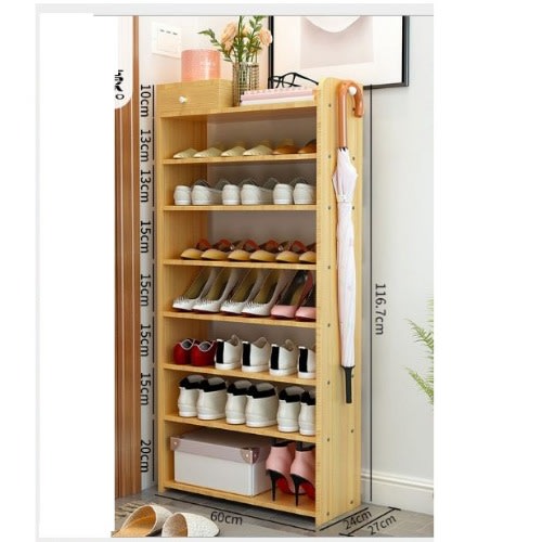 Wooden Shoe Rack With Drawer- 8tier