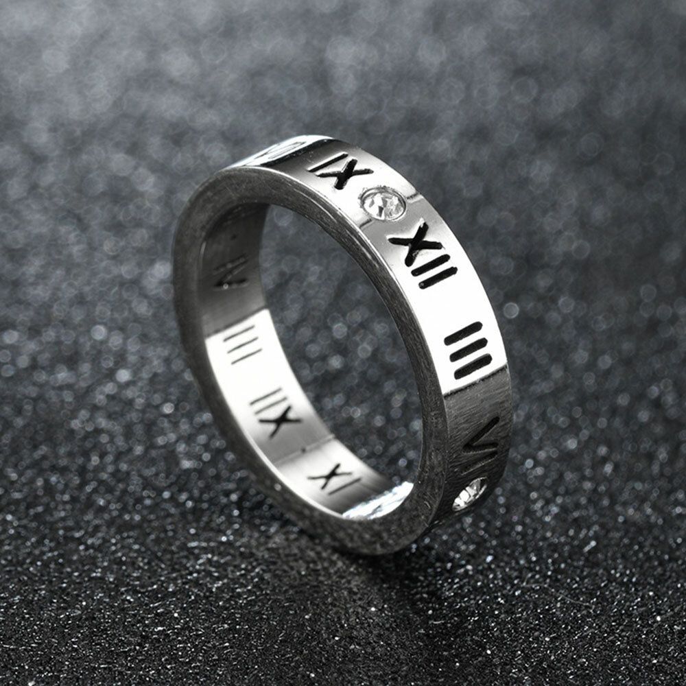 1 PC Stainless Steel Stylish Fashion Roman Numeral Couple
