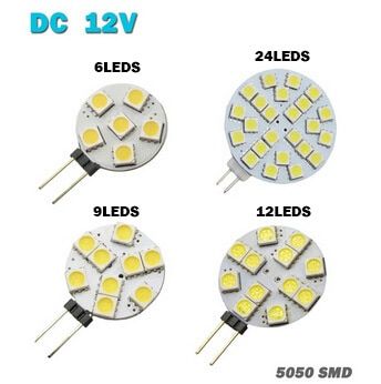 1W To 3W G4 LED 5050 SMD 360 Degree White Marine Camper RV Led Light Lamp Bulb DC 12V 6/9/12/24leds