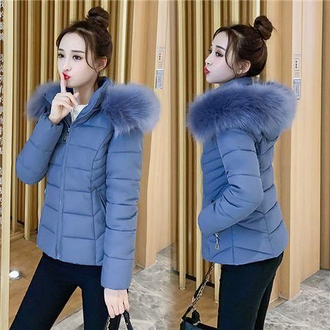 M116 Short Cotton Coat Women's Korean-Style Big Fur Collar Slim-Fit Slimming Detachable Hat Warm Winter Cotton Jacket Coat