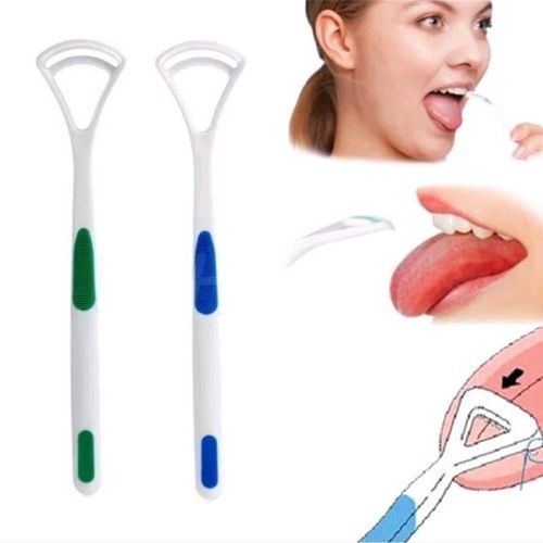 2Pcs Tongue Brush Tongue Cleaner Scraper