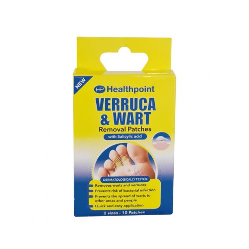 Verruca & Wart Removal Patches 2 Sizes -10 Patches