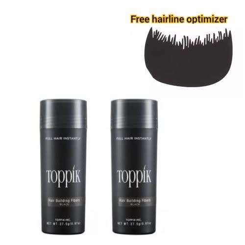 Hair Building Fiber With Free Hairline Optimizer - 27.5g x 2pcs - Black