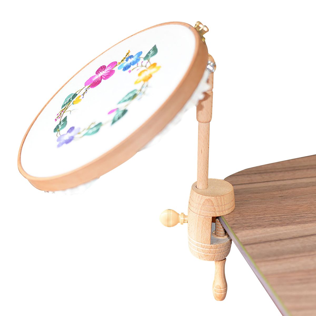 Embroidery Hoop Stand Adjustable Table Clamp Cross Stitch Holder Hands Free Stitching Seat Frame For Needlework Sewing Projects