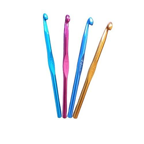 4pc Multicolour Aluminum Crochet Hooks- Sizes 7.0mm-10.00mm
