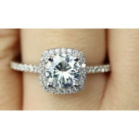 Slim Body Engagement Ring - Silver