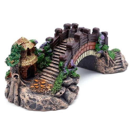 Fish Tank Aquarium Decoration Resin Simulation Landscaping Rockery Arch Bridge Fish Toys For Home Fish Tank Aquarium Accessories