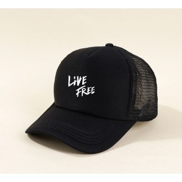 Live Free Truckers Hat/facecap - Black