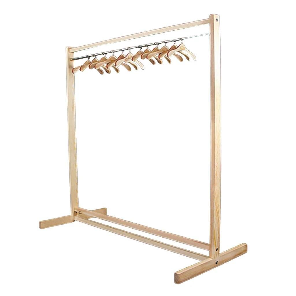 Wooden Doll Garments Hanging Shelf DIY 12pcs Hangers Set 1/3  Dolls Decor