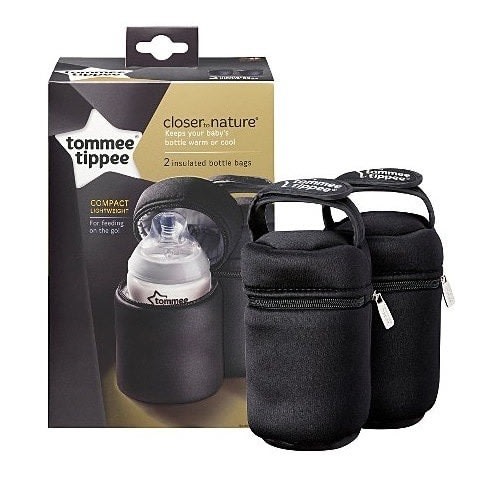 Insulated Bottle Bags - Black - 2Pieces