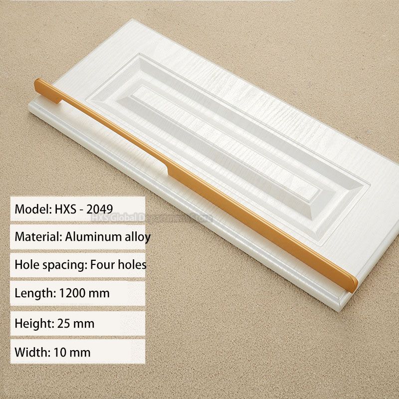 (L1200mm )American Style Black Cabinet Handles Gold Aluminum Alloy Kitchen Cupboard Pulls Drawer Knob Furniture Handle Length 600mm-1200mm