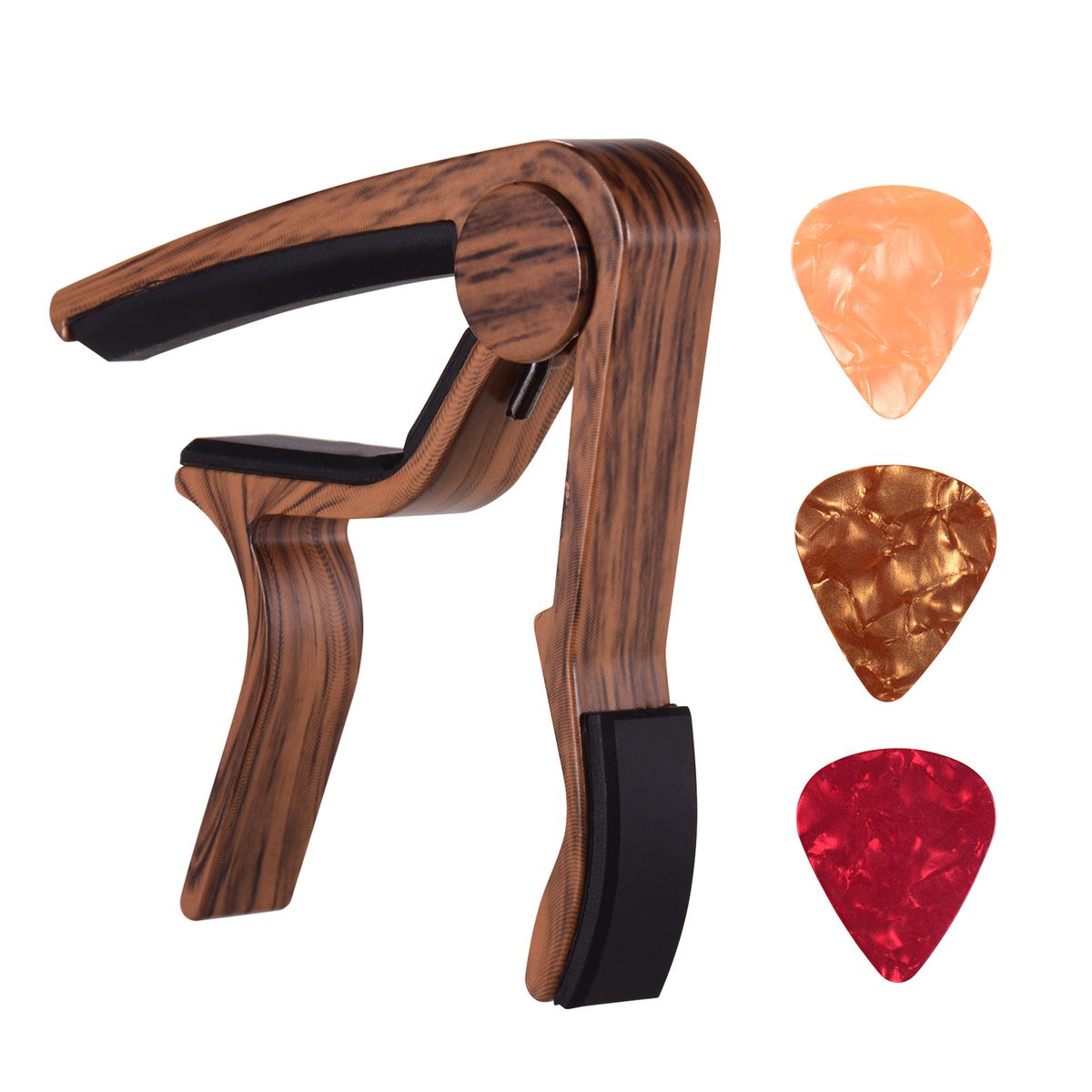 Aluminum Alloy Wood Color Guitar Capo For 6-string Folk