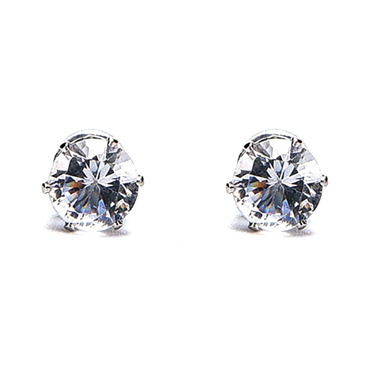 1 Pair Unisex Cubic Zirconia Magnet Clip No Piercing-Clear