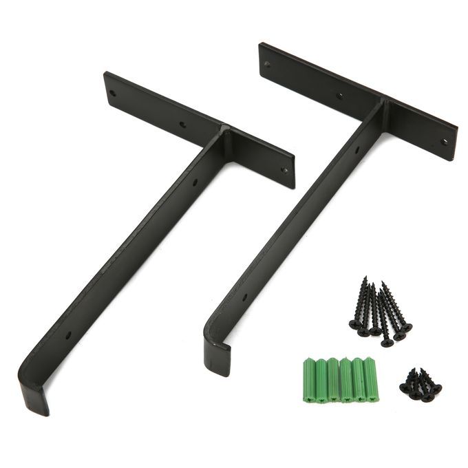 Industrial Chunky Solid Wood Shelf Complete With Metal Brackets