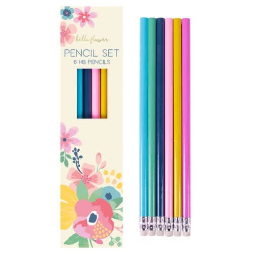 Hello Flower Pencil Set - 6 Hb Pencils