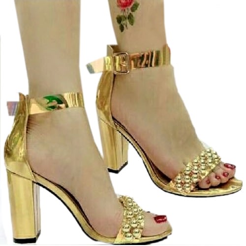 Trendy Fitted Ladies Shoe - Gold