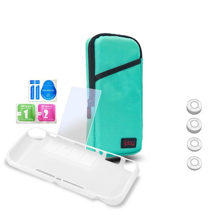 Tempered Film+er Cap+Protector Shell Set For Switch Lite