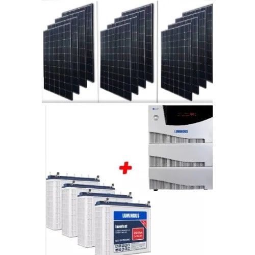 Luminous 4kva 48v Complete Solar Set With 4 220amps Tubular Batteries And 12 250w